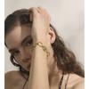 Yhpup Stainless Steel Natural Stone Fashion Chain Bracelet Bangle France PVD Gold Plated High Quality Summer Wrist Charm Jewelry