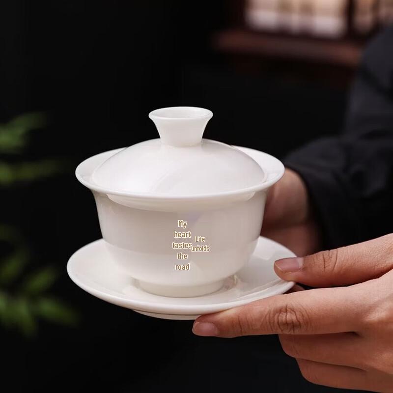 Wenmo Xiangyang White Porcelain Sancai Gaiwan