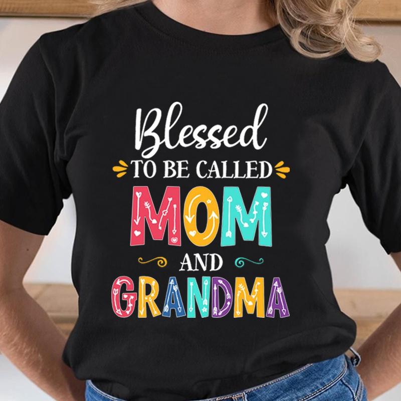 ZIMOXUAN Blessed To Be Called Mom and Grandma Mother's Day T-shirt