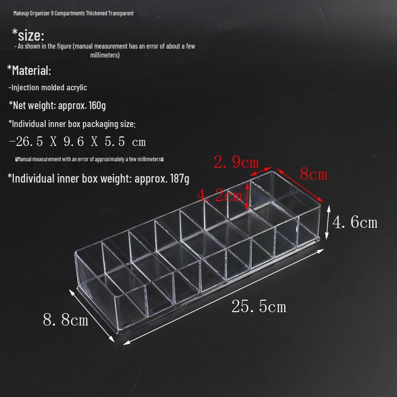 Multi-Grid Transparent Lipstick Holder Storage Display for Beauty Cosmetics