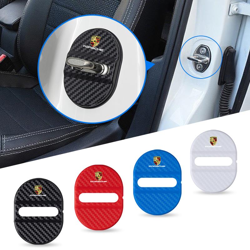 4pz Copertura Protettiva Elastica per Fibbia Serratura Portiera Auto in Silicone Per Porsche Cayenne Panamera Macan 911 Taycan Boxster Cayman 918Pajun