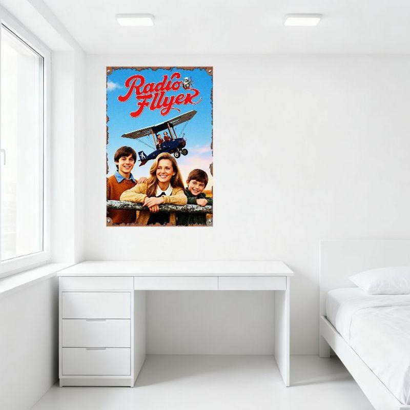 Radio Flyer Movie Poster Metal Tin Sign Vintage Rusty Frame Gradient Sky Retro Wall Decor for Home Club Cafe Bar Man Cave