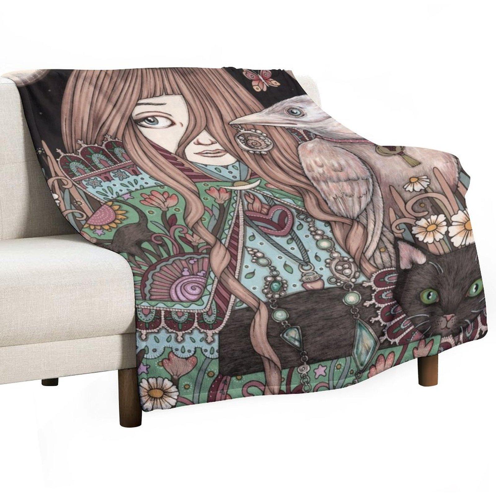 Плед Верховная Жрица теплый зимний декоративный для диванов меховые пледы 30x40in