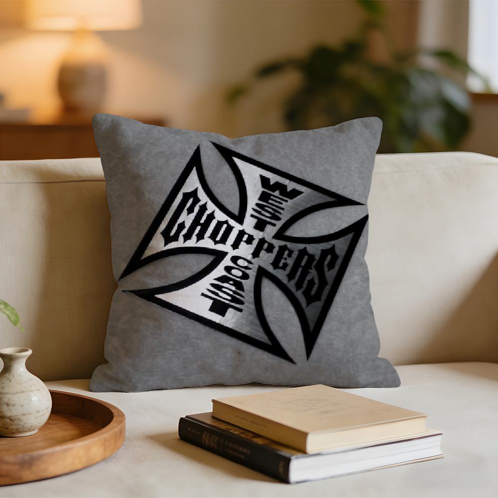 WWest Coast CChoppers Cushion Cover Short plush pillowcase for bed sofa carwashable