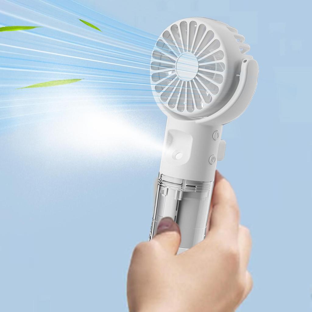 Handheld Misting Fan Rechargeable Battery Operated Portable 4 Speeds 360 Degree Swiveling Personal Fan for Travel