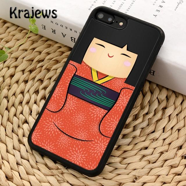 

Чехол для телефона Krajews с милой японской куклой кокеши для iPhone 14 5 SE 6s 7 8 plus X XR XS 11 12 13 pro max Samsung S21 S22ultra iPhone 12mini