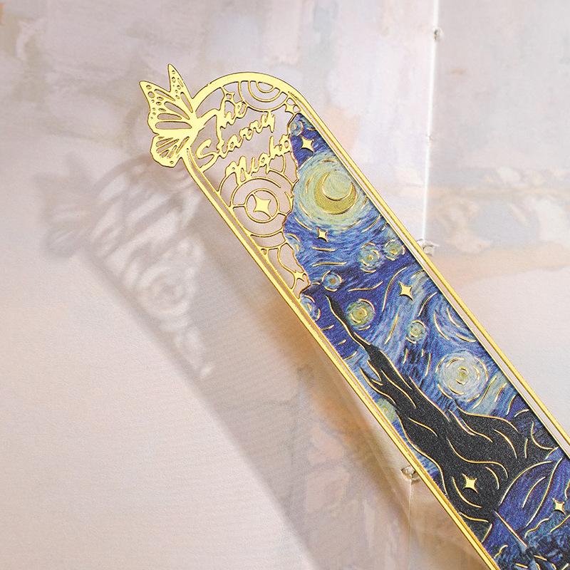 Creative Metal Chinese Style Hollow Bookmark Retro Flower Bookmark Metal Bookmark School Supplies for Children