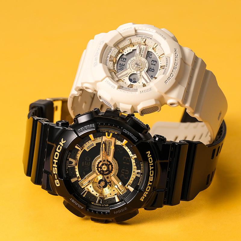 Casio watch series-GABA sports waterproof couple watch, quartz movement, Japanese and Korean watch, same style for men GA-110GB-1APR+BA-110GA-7A2PR