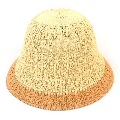 Universeller chemischer Rand Beige Offene Rückseite Gestrickter Fischerhut