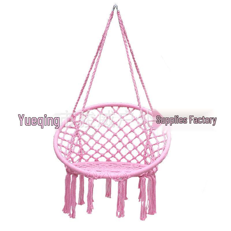 Nordic Style Cotton Rope Hammock Chair - Tassel Swing for Outdoor Camping