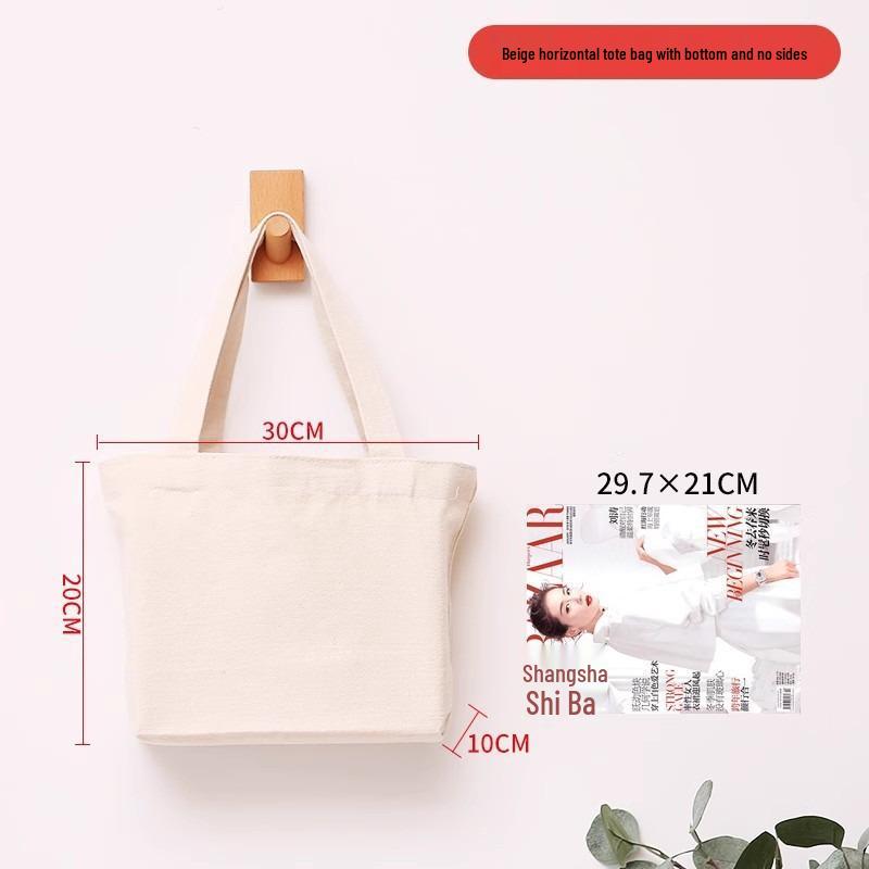Black Canvas Tote Bag with Logo Print - Eco-friendly for Students