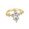 New Ring Inlaid with Horse Eye Zircon 14K Gold Jewelry European and American Fashion Women's Wedding Ring