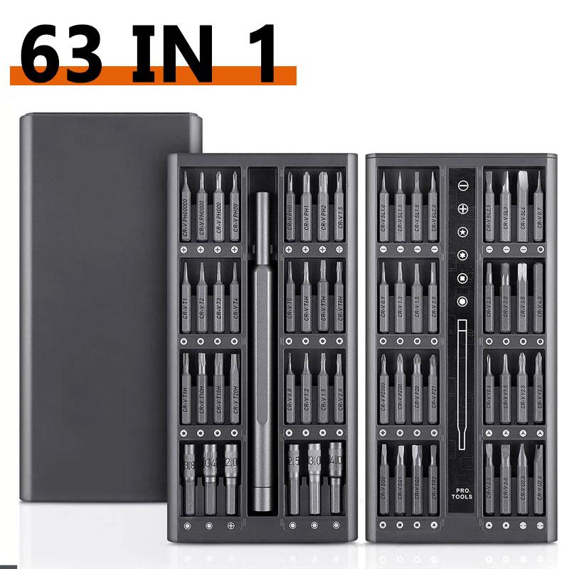 Magnetic Screwdriver Set 63 In 1 Kit Bits Precision Electronics Computer PC Phone Disassembly Multifunctional Maintenance Tool