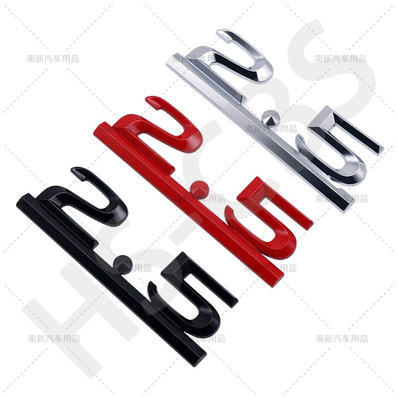1Pc Metal 3D 2.5 Letter Emblem Car Rear Trunk Displacement Badge Auto Body Tailgate Stickers Car Styling Accessories