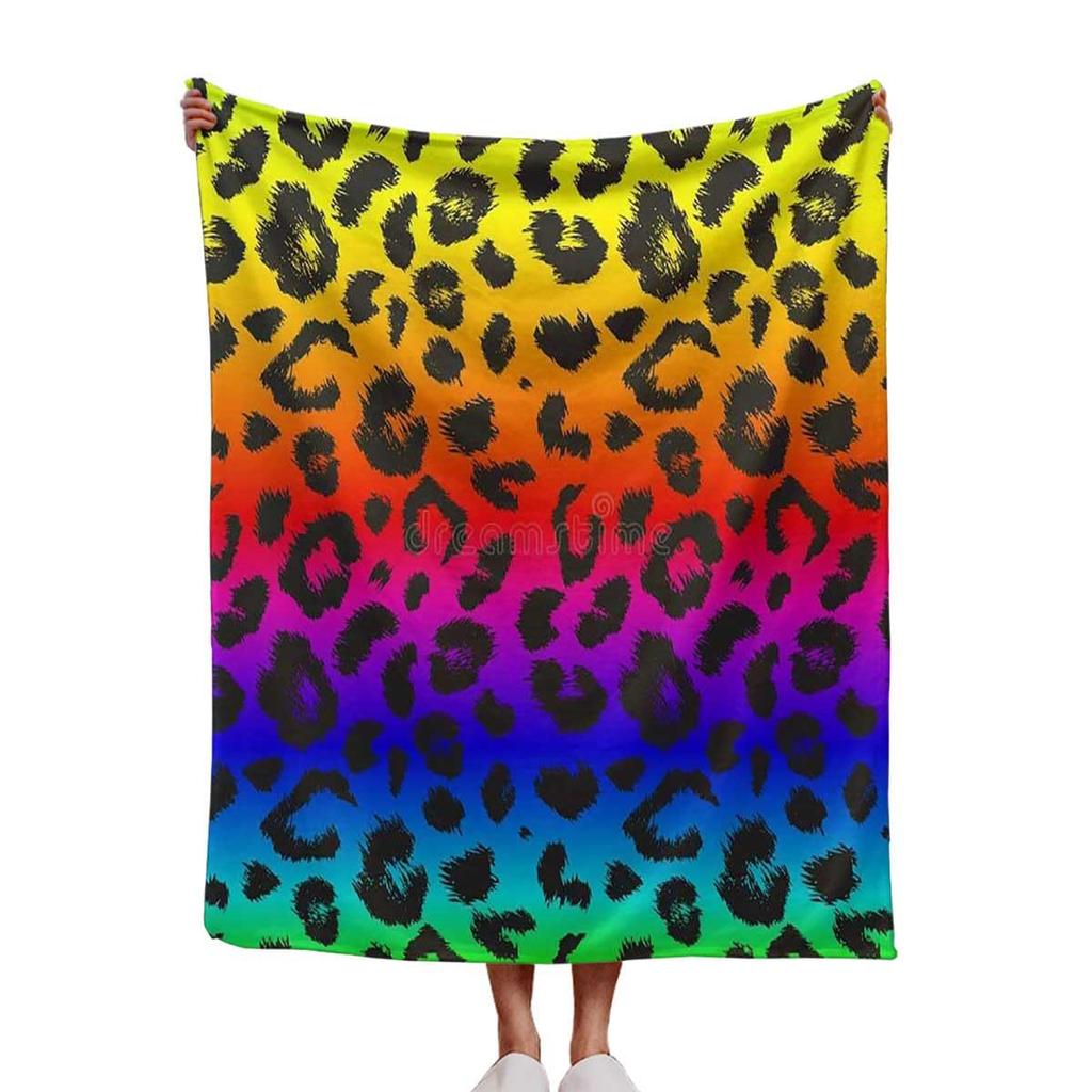 Farbe Leopardenmuster Digitaldruck Decke Damen Erwachsene Flanelldecke Wildleder-Muster Bett Sofa Decke