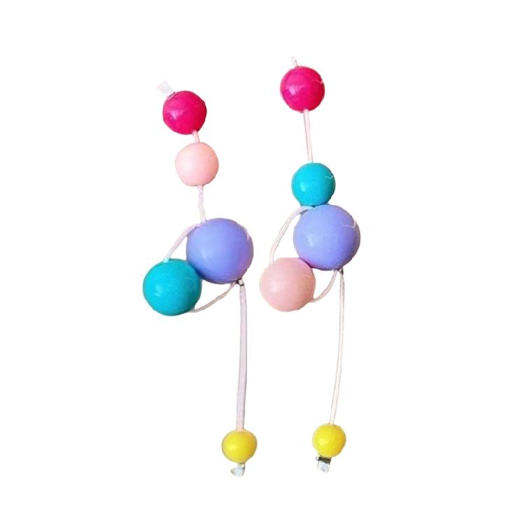 Youthful and Colorful Beaded Earrings Dopamine Style Earrings for Girls Handmade Vacation Travel Ear Accessories