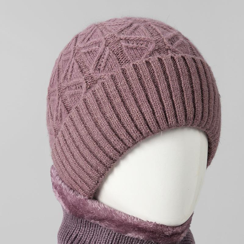 Middle-aged hat women's winter wool hat the elderly fleece warm knitted hat cotton