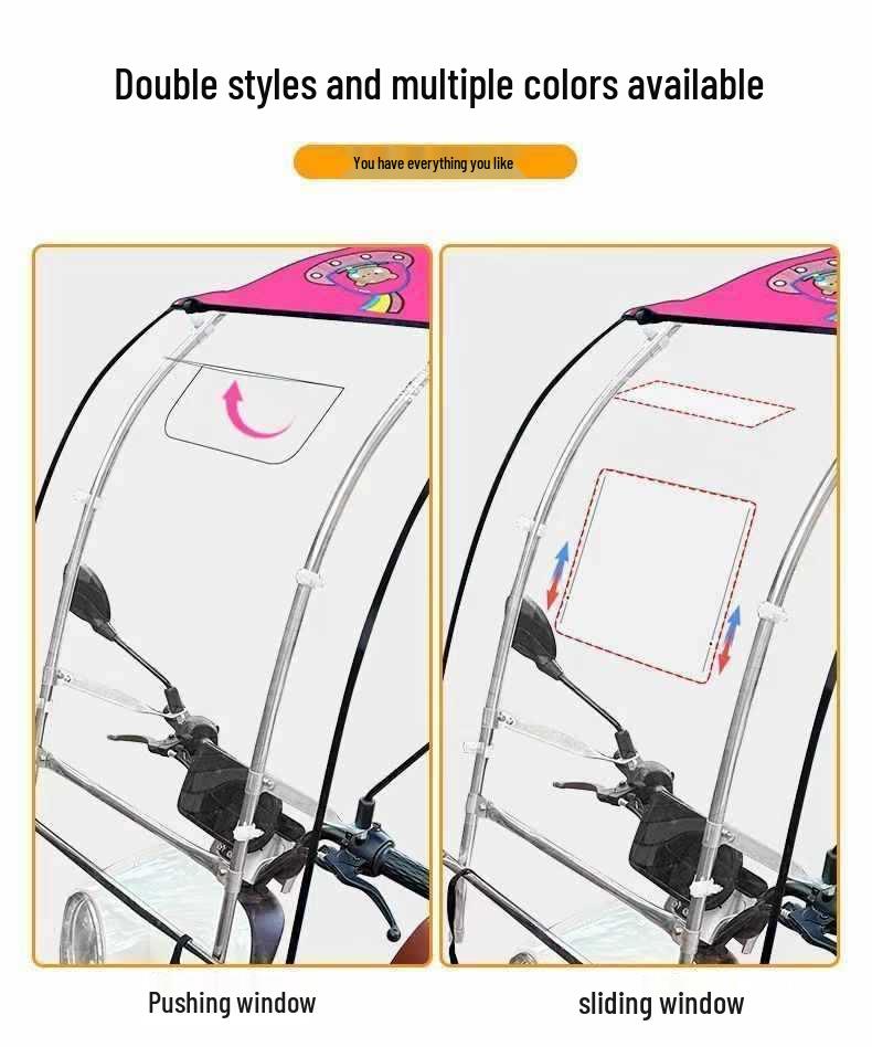 New Retractable Electric Car & Motorcycle Sunshade Tent - Pedal Folding Canopy