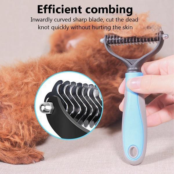 Dog Cat Comb Pet Fur Knot Cutter Grooming Shedding Tools Hair Remover Brusher Double Sided Hairdressing Pet Comb Deshedding Brush Pet Products