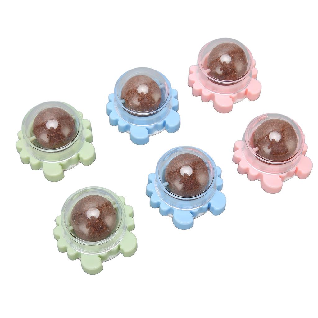 6 Stück Katzenminze Ball Spielzeug Zahnreinigung Schleifen Interaktiv Langeweile Abbau Klebende Katze Leckball