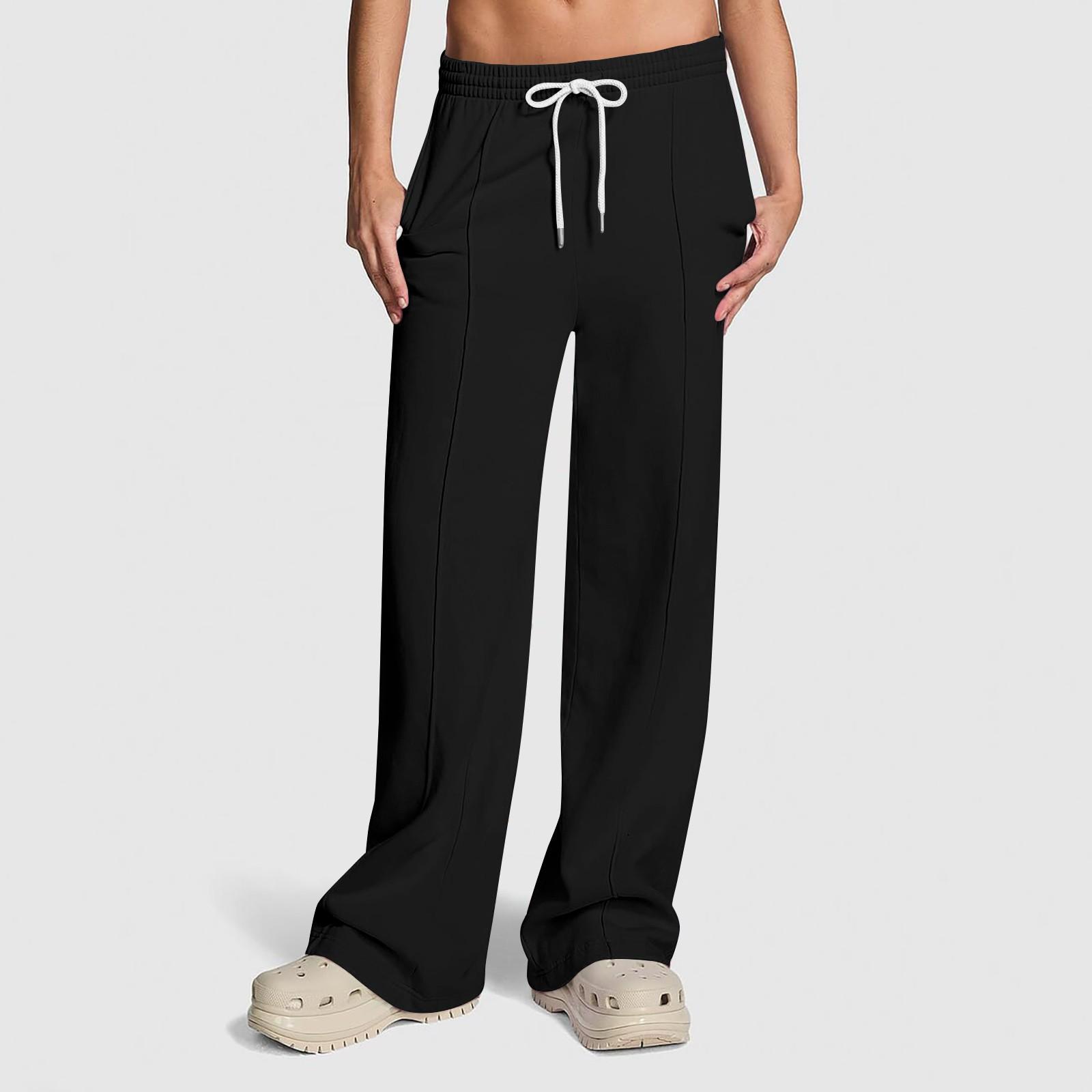 

Женские широкие спортивные штаны с высокой талией, мешковатые расклешенные брюки, спортивные штаны со шнурком, осенне-зимние спортивные штаны для тренировок XL