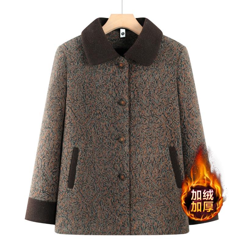 Elderly Mother Winter Coat Velvet Warm Grandma Winter Top Thickened Old Lady Mink Clothes