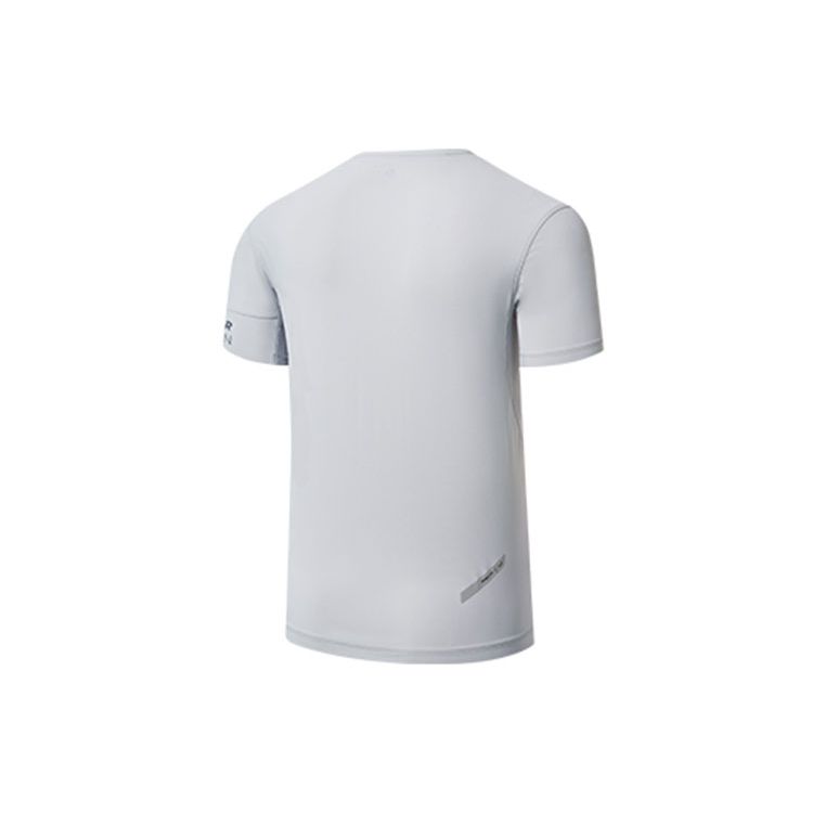 Saucony Solid Color Logo Round Neck Short Sleeve T-Shirt Men tops Light-Gray SC2239061-2