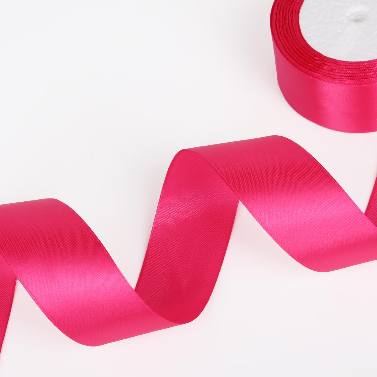 

25 ярдов атласные ленты для свадьбы, дня рождения, подарочная упаковка, рождественские принадлежности для Хэллоуина, фестиваля, ленты для рукоделия своими руками 38mm 25yards фуксия