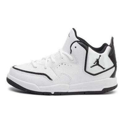 Courtside 23 Comfortable Versatile Durable Shock Absorption Support Non-Slip Mid-Top Kids Basketball Shoes Kids Sneaker Black White AQ7734-100