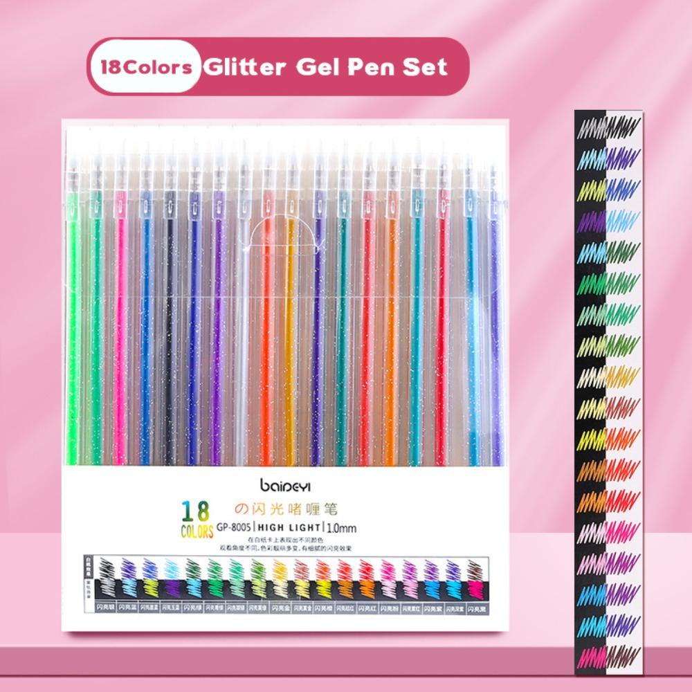 8/12/24/36/48/60Colors 8/12/24/36/48/60 Colors Glitter Gel Pen Large Capacity DIY Handwriting Shiny Highlighter Pen