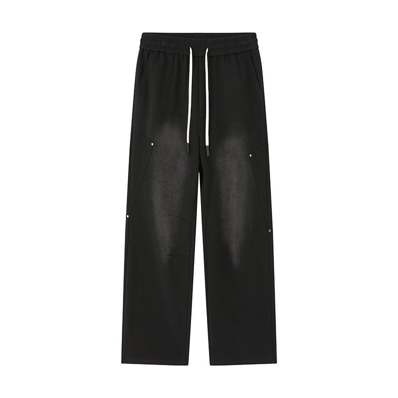 

Серые повседневные брюки прямого кроя для мужчин, весенняя новинка, свободные большого размера, стройнящие, спортивные, простые брюки с широкими штанинами 4XL