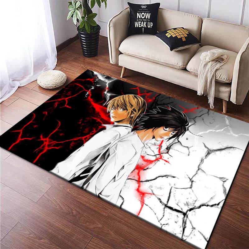 Japanese Anime Death Note Kira Floor Mats Square Carpets for Bedroom Living Room Home Decoration  Rugs Soft Velvet Mat  Area
