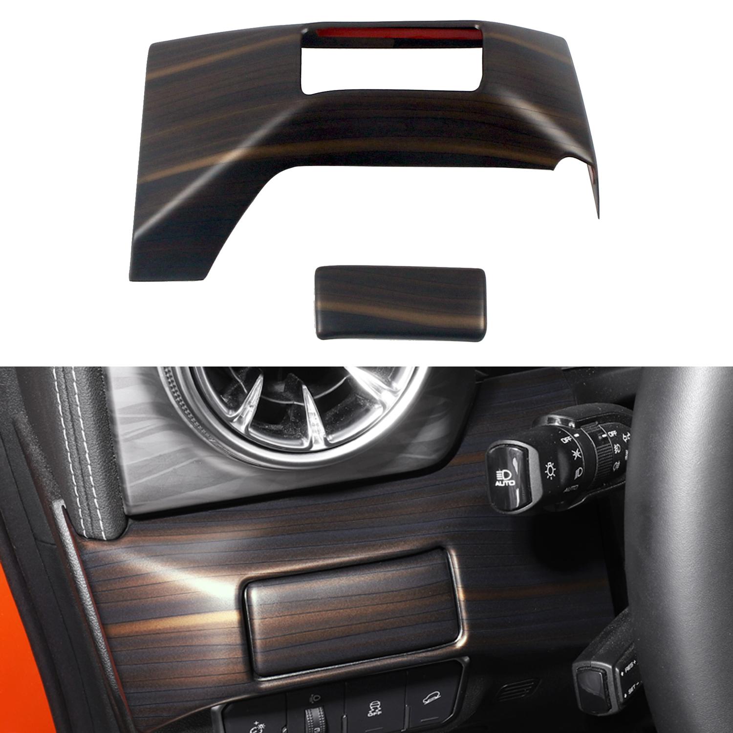 For Gwm Wey Tank 300 Tank300    2024 Car Accessories Abs Main Driver Seat Water Cup Holder Adorn 2pcs Only Lhd! Wood grain