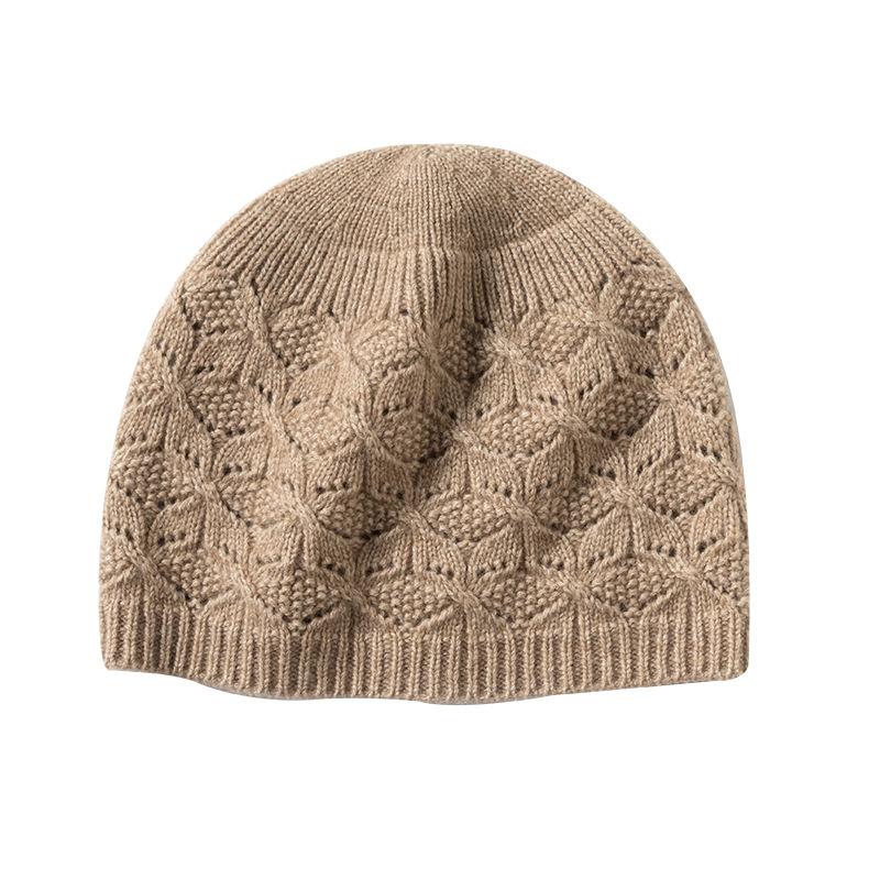 Cashmere Autumn and Winter New Style Women's High End Knitted Outdoor Warm Jacquard Ear Protection Hat Knitted Casual Toe Cap