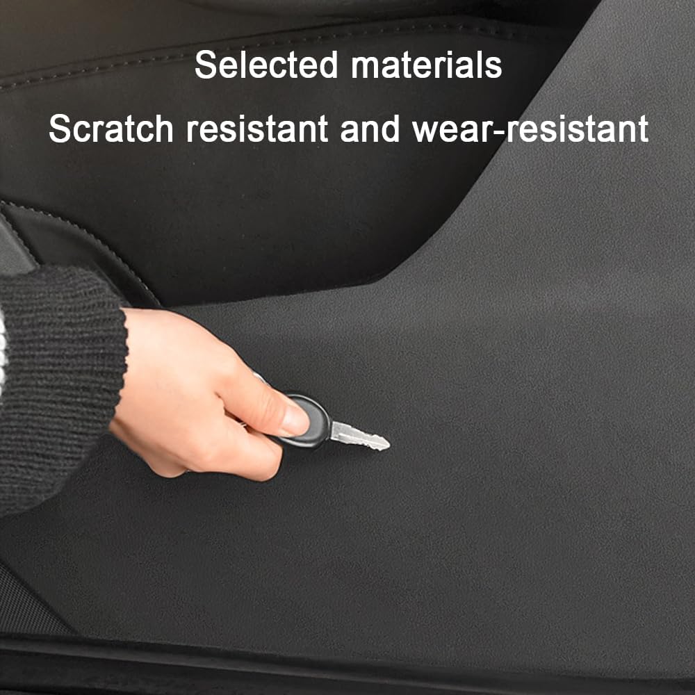 Car Door Anti Kick Sticker Compatible with Tesla Model Y 2025,Leather Material Door Protection Sticker,Automotive Interior Accessories (Carbon Fiber