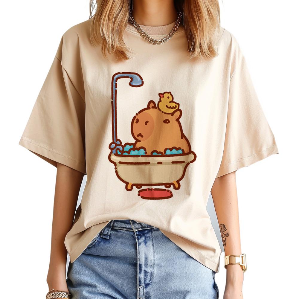 Capybara t shirt Women graphic comic Tee female streetwear clothing