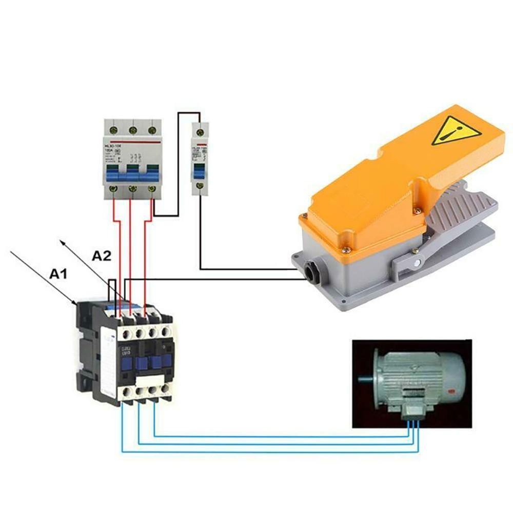 Aluminum Foot Pedal Switch with IP62 Protection Self Reset Operating Structure 10A Current Adjustable Memory Structure