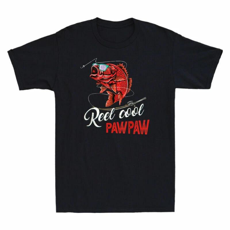Reel Cool Pawpaw Fishing Sunglasses Father s Day Vintage Men s T-Shirt Cotton S