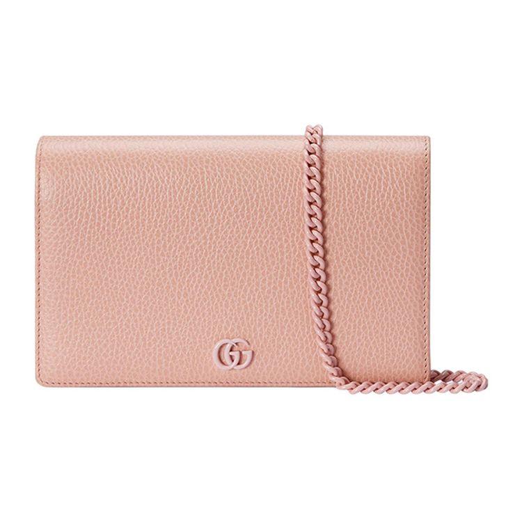 Gucci GG Marmont Series Mini Leather Chain Wallet Shoulder Bag Women shoulder bag Light-Pink 497985-17WFF-5909