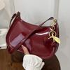 Yogodlns Vintage Retro Umhängetasche für Damen PU-Leder Unterarm Crossbody Damen Lässige Handtasche Geldbörse mit Kirschanhänger