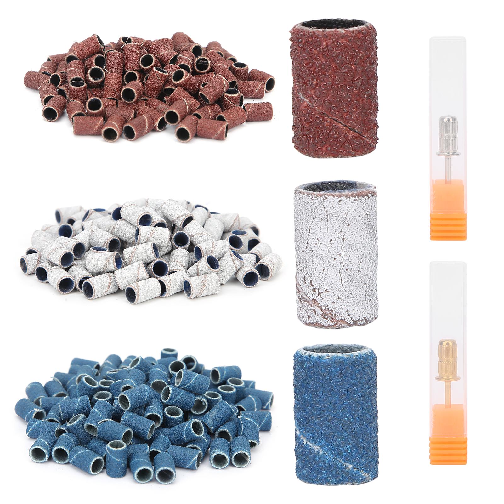 

300 шт. шлифовальных лент для дизайна ногтей зернистостью 80#, 120#, 180# инструмент для маникюра и педикюра с 2 шт. стержней