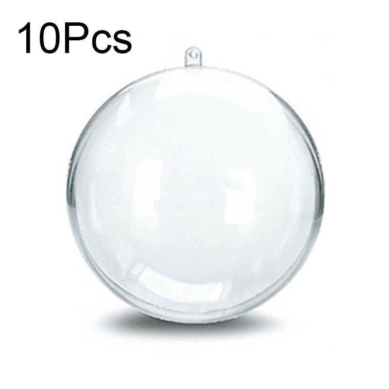 

10 шт. Декоративные пластиковые прозрачные безделушки, наполняемые рождественские шары, рождественская елка, креативное ремесло