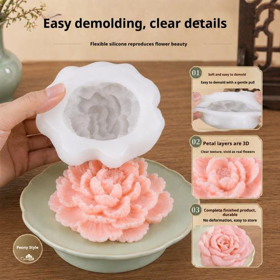 Flower Silicone Molds Flower Peony Fondant Mold Candle Molds Rose for Jelly Chocolate