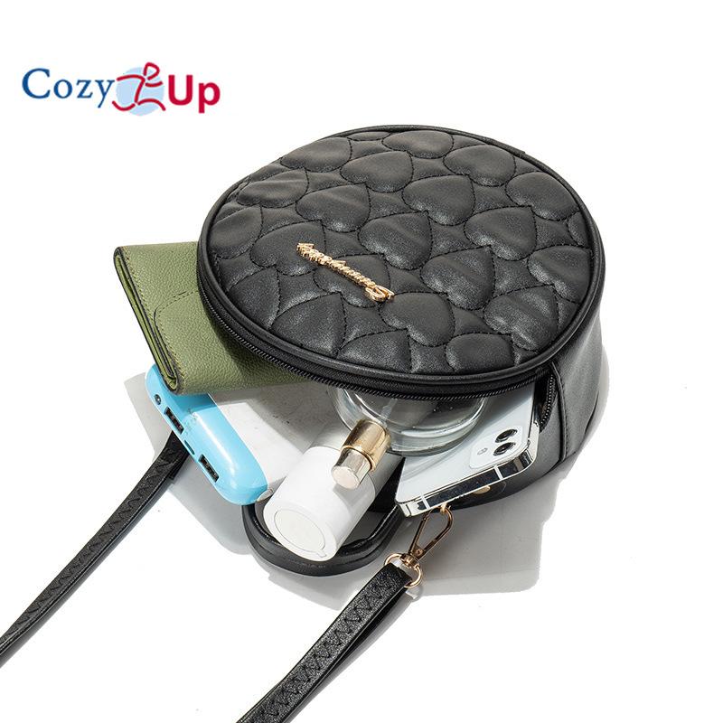 Cozy Up Lingge Bolsa redonda pequena para mulheres Nicho Bolsa transversal de um ombro