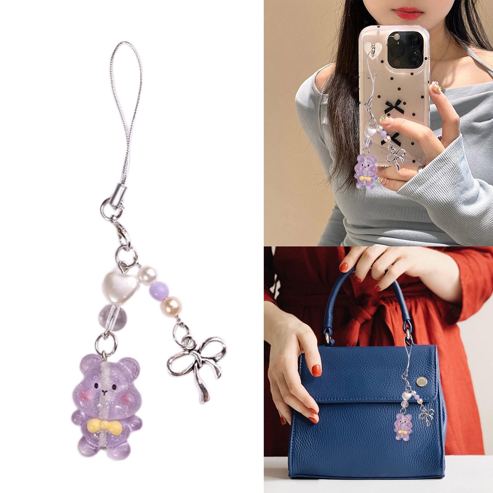 

Cartoon Phone Strap Handmade Key Decoration Lightweight Bag Pendant Cute Phone Pendant Suitable for Bag Key and Phone фіолетовий