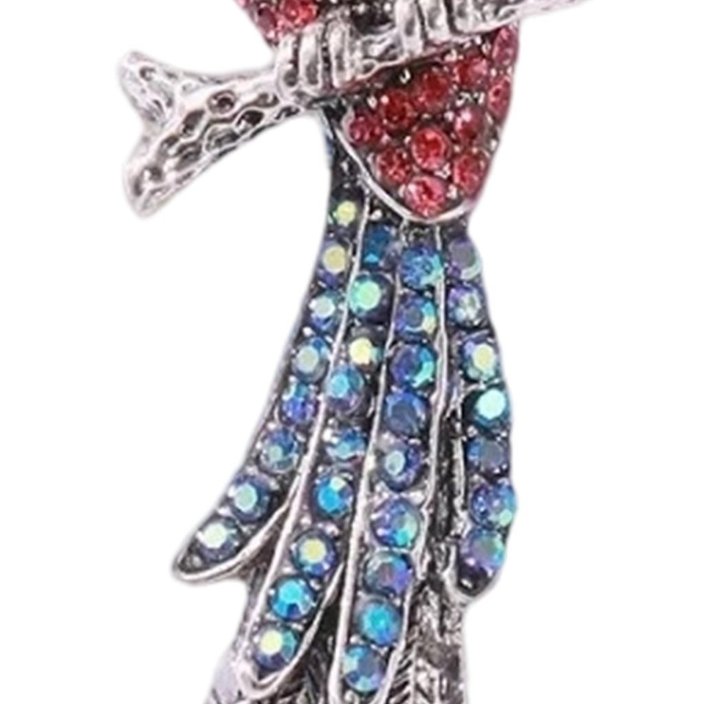 Vintage Eagle Brooch With Sparkling Multicolor Crystals Retro Cartoon Design Durable Alloy Material For Coat Jacket Fashion Accessory Gift