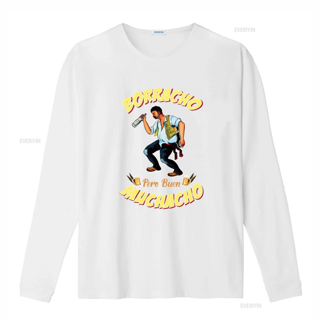 Borracho Pero Buen Muchacho Funny Mexican Loteria T Shirt Good Boy Design for Unique Style Vintage Washed Slightly Breathable
