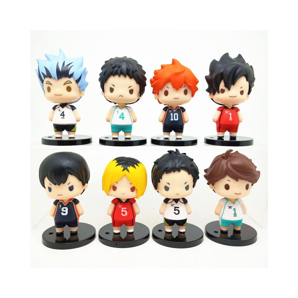 

1Set Anime Haikyuu Figure Playthings Q version Kenma Kozume Shoyo Hinata Kotaru Bokuto Yu Nishinoya Model Toy Present Action Figure PVC No box