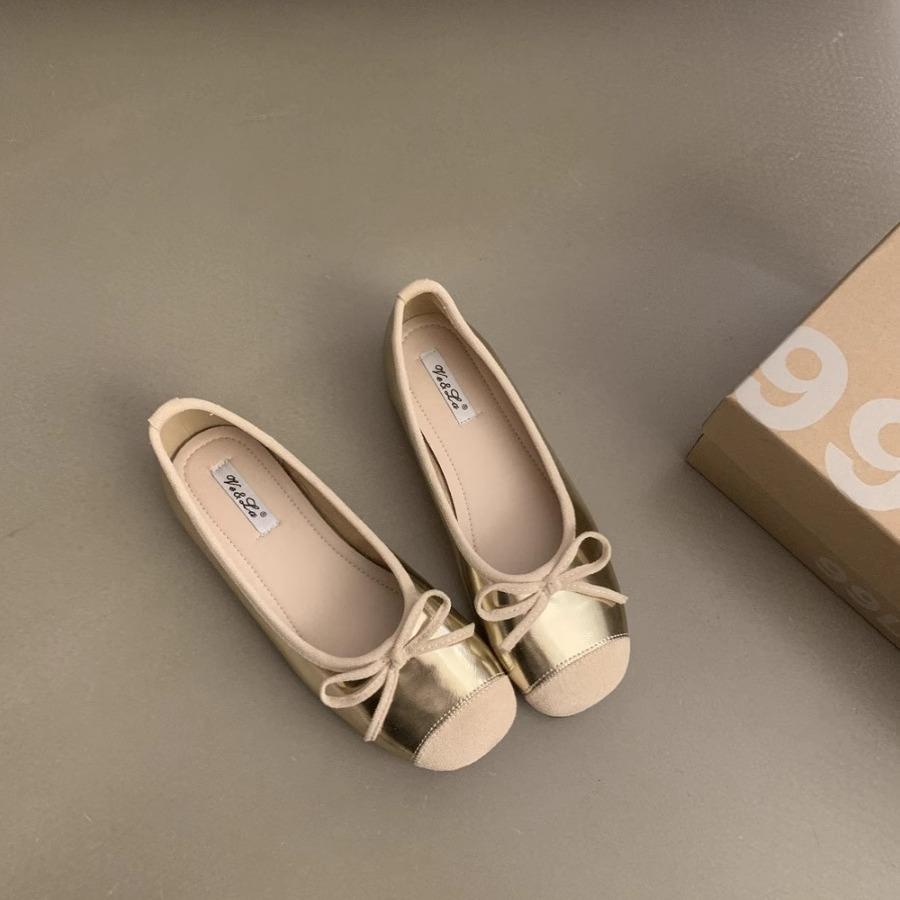 Gentle Flat-soled Evening Shoes French Silver New Chinese Single Shoes Women's Shoes New Spring and Summer Soft-soled Blue Ballet Shoes