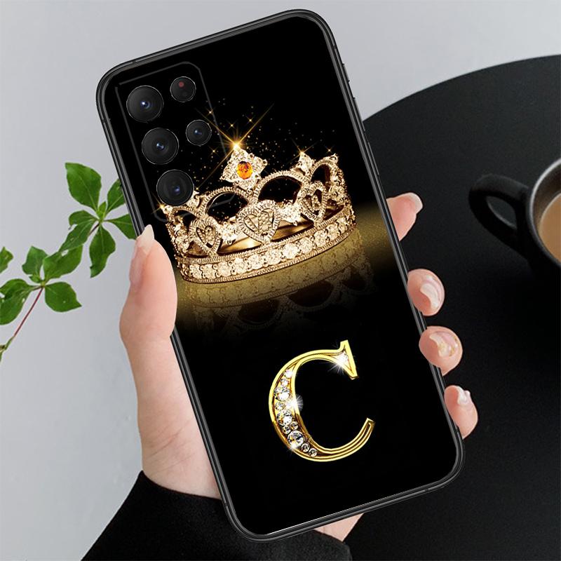 Diamond Crown Letter Phone Case for Samsung Galaxy A73 A13 A22  A32 A71 A33 A52 A53 A72 A73 A51 A31 A23 A34 A54 A52 A53S Funda